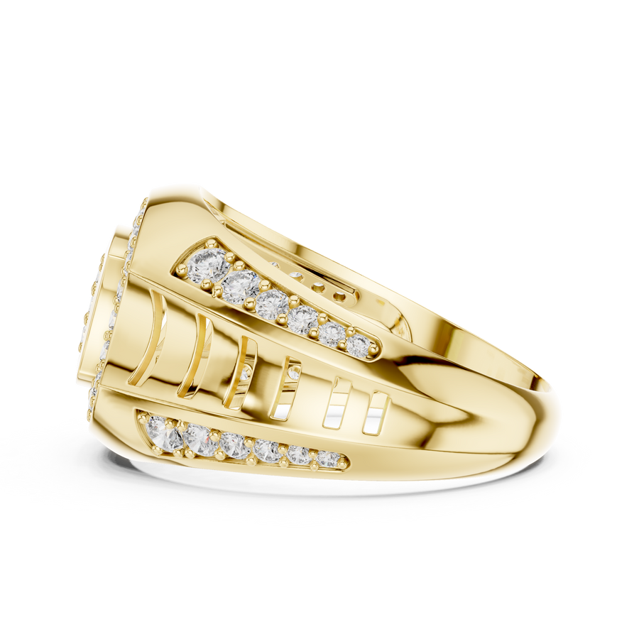 Celestine Oval Crest Round  Diamond Ring
