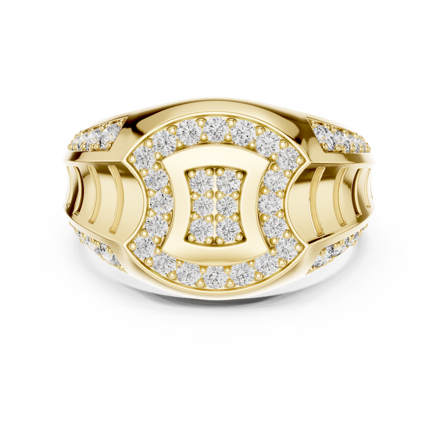 Celestine Oval Crest Round  Diamond Ring
