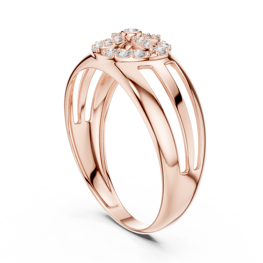 Elara Bloom Round  Diamond Ring