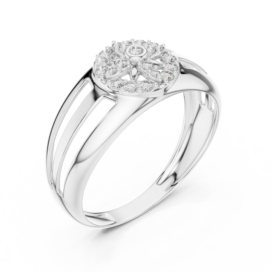 Elara Bloom Round  Diamond Ring