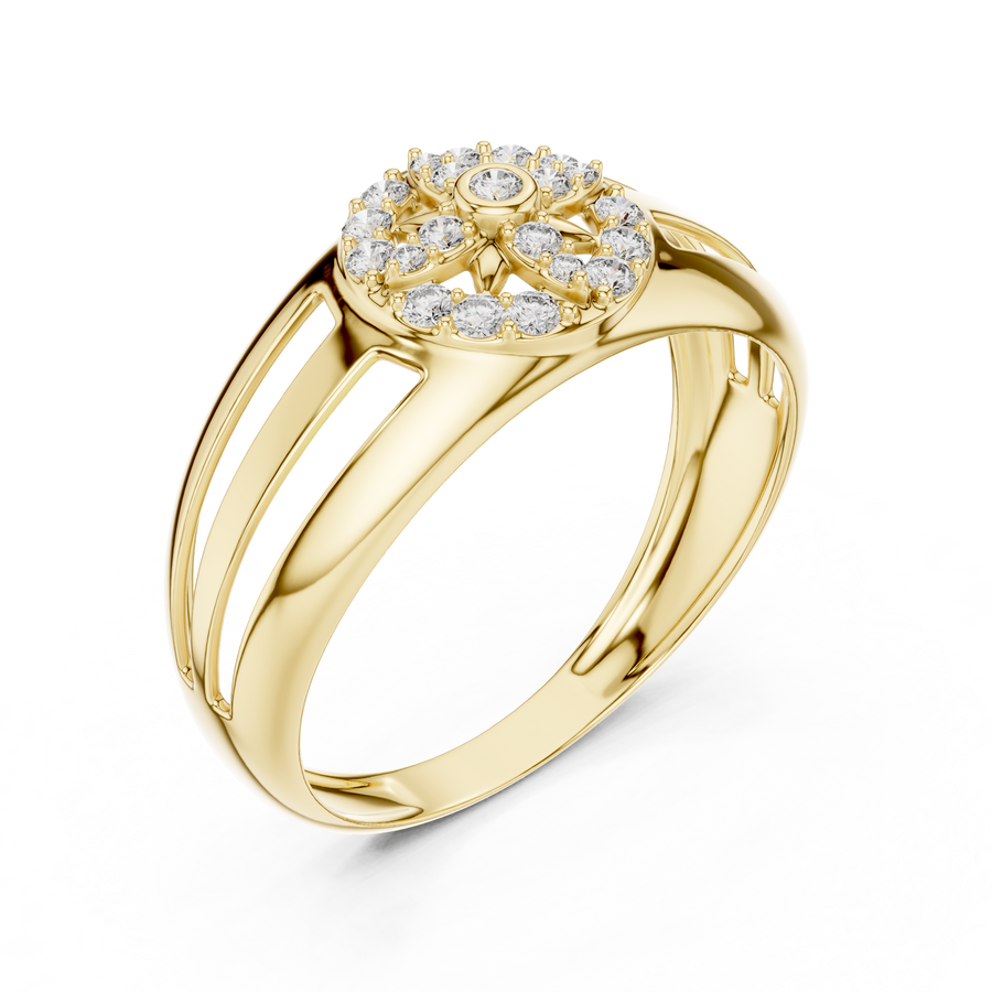 Elara Bloom Round  Diamond Ring