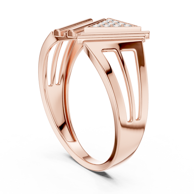 Elara V-Cascade Round  Diamond Ring