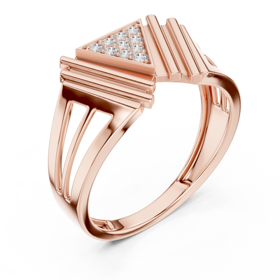 Elara V-Cascade Round  Diamond Ring