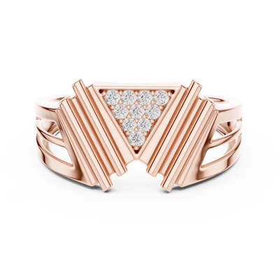 Elara V-Cascade Round  Diamond Ring