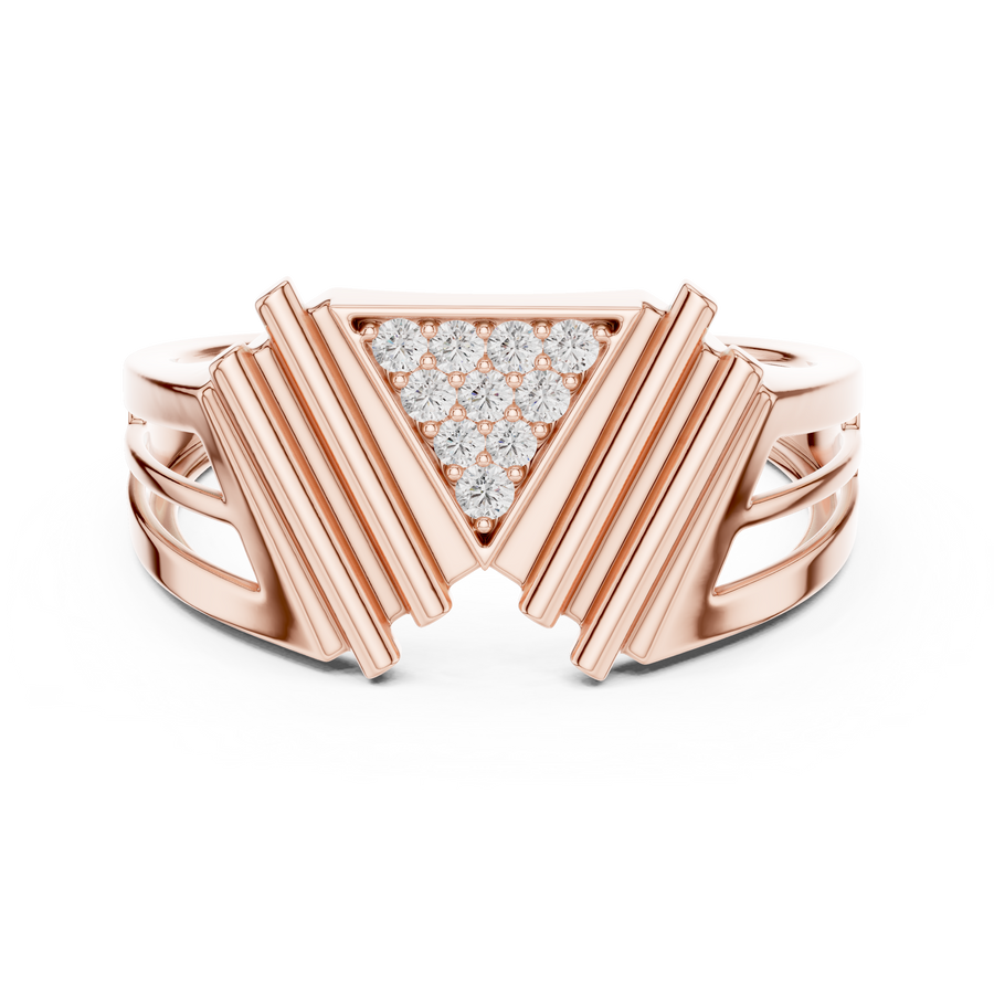 Elara V-Cascade Round  Diamond Ring