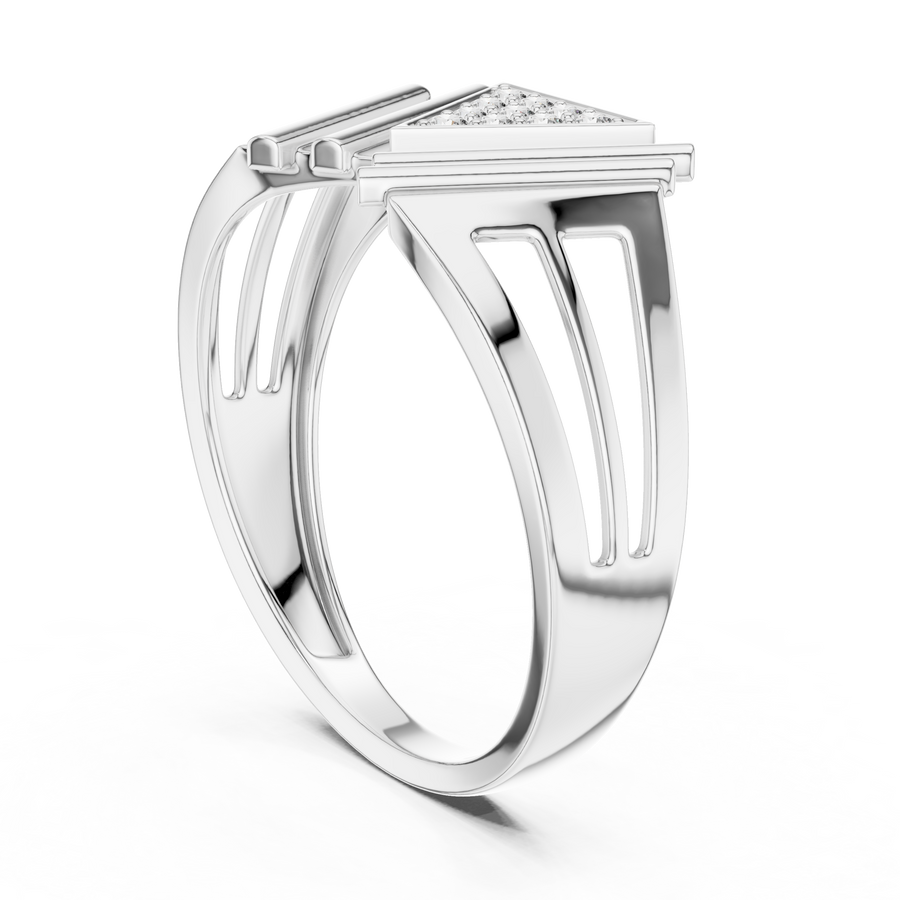 Elara V-Cascade Round  Diamond Ring