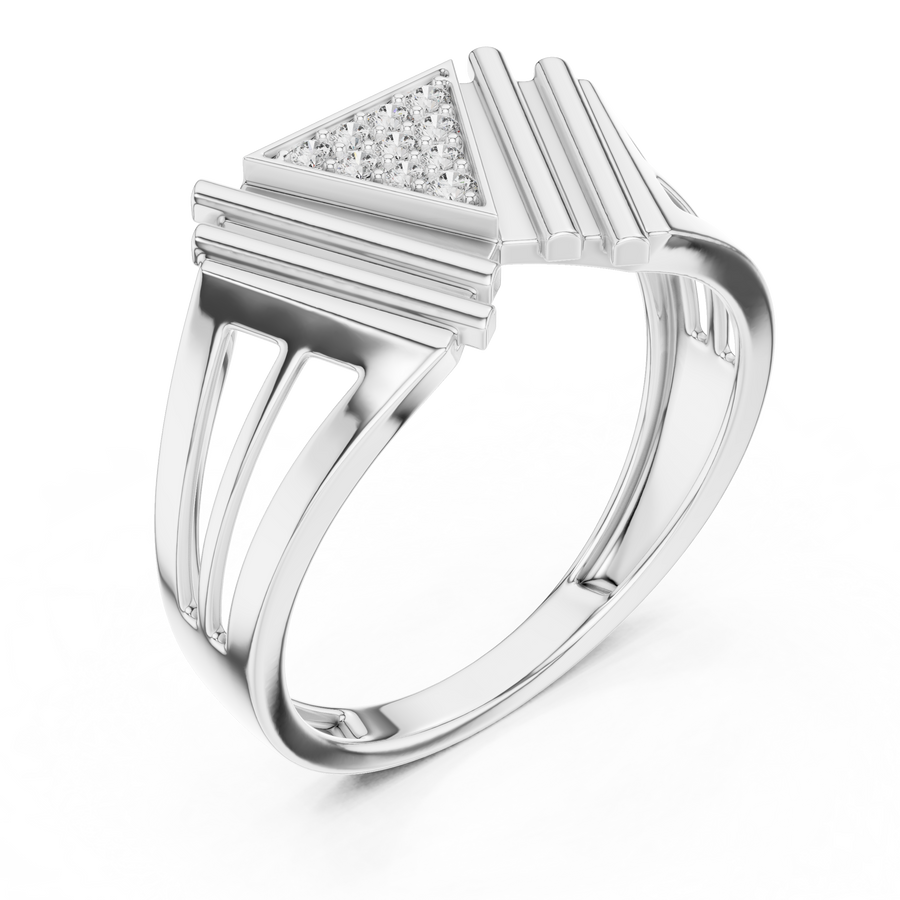 Elara V-Cascade Round  Diamond Ring
