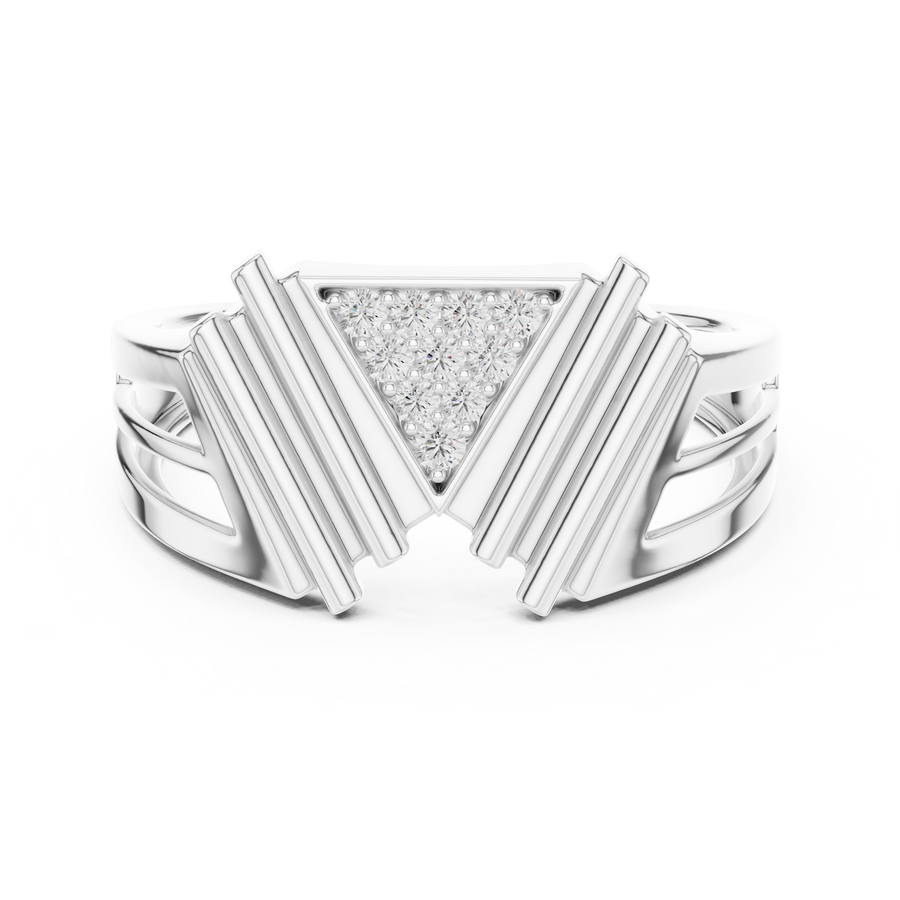 Elara V-Cascade Round  Diamond Ring