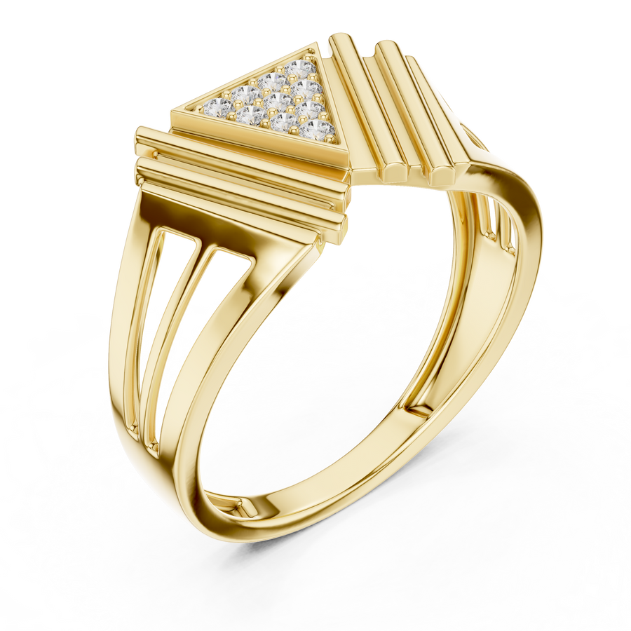 Elara V-Cascade Round  Diamond Ring