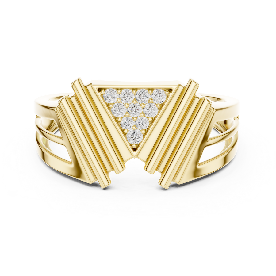 Elara V-Cascade Round  Diamond Ring