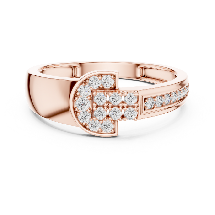 Celestia Linear Cascade Round  Diamond Ring