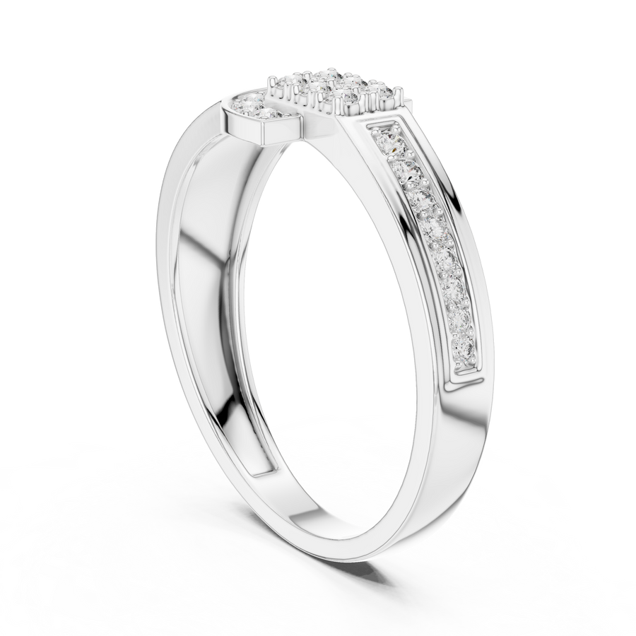 Celestia Linear Cascade Round  Diamond Ring