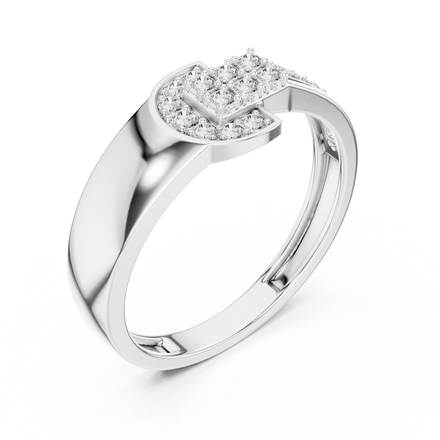 Celestia Linear Cascade Round  Diamond Ring