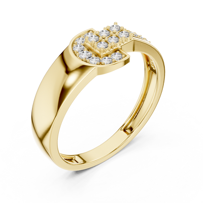 Celestia Linear Cascade Round  Diamond Ring