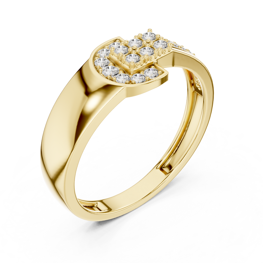Celestia Linear Cascade Round  Diamond Ring