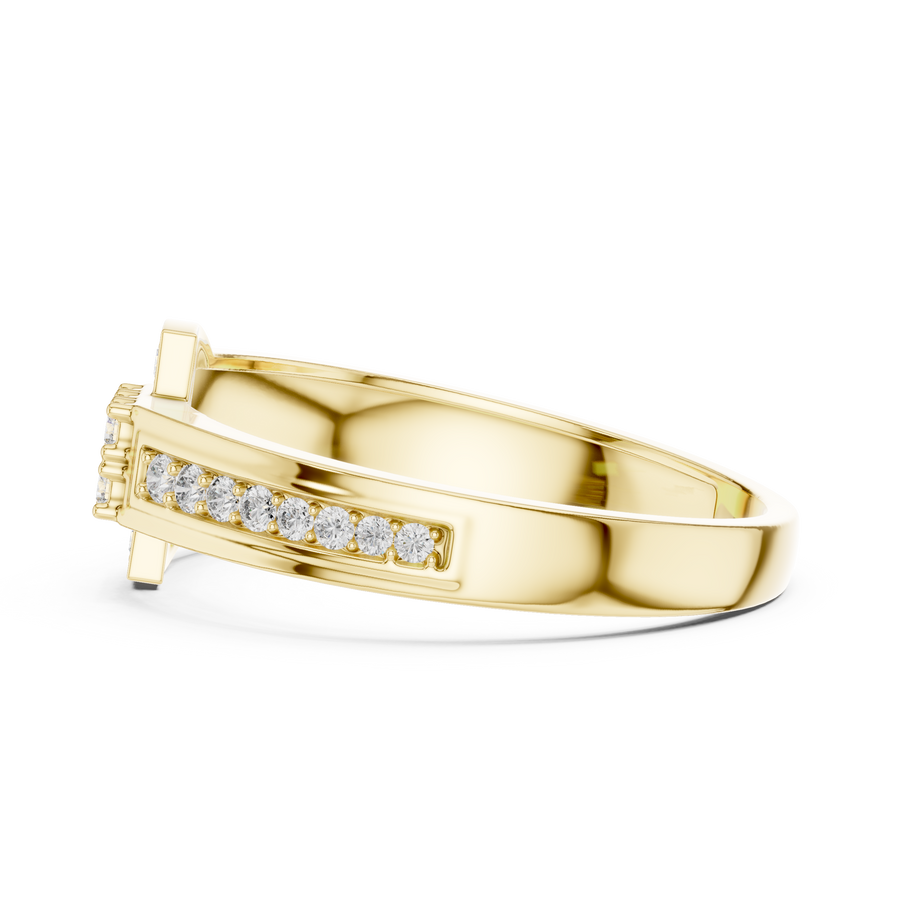Celestia Linear Cascade Round  Diamond Ring