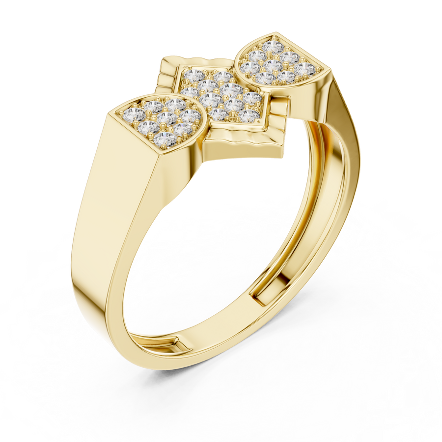 Avelienne Geometric Round Diamond Ring