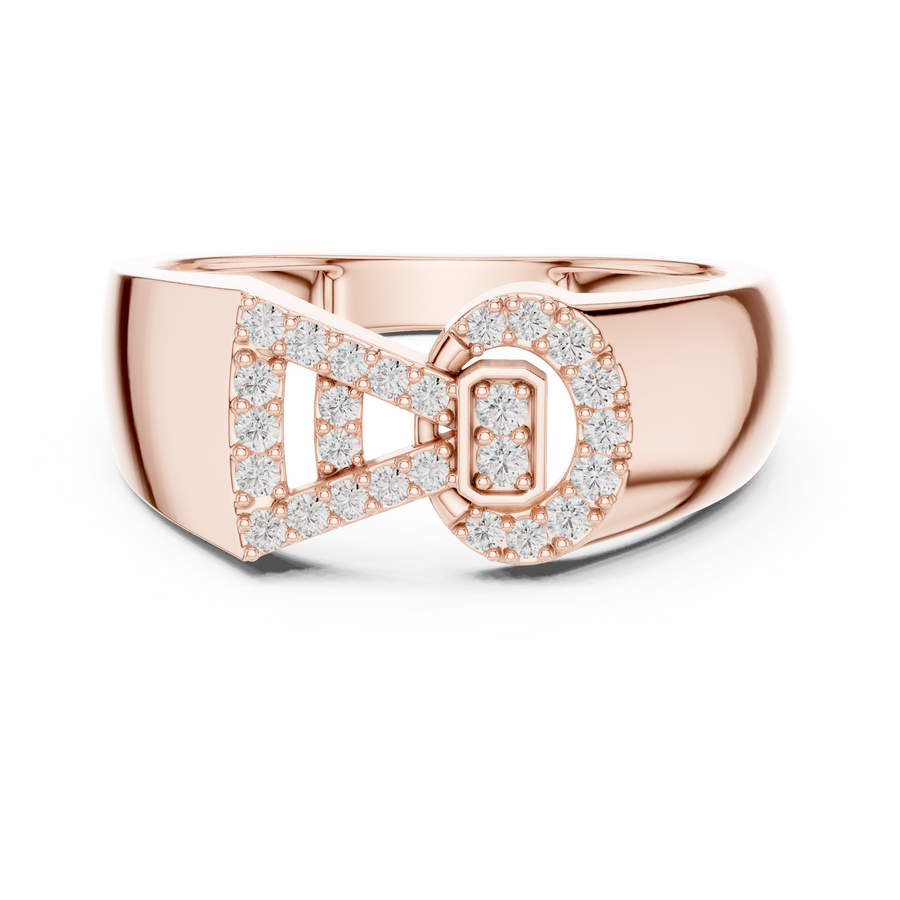 Celestine Bowline Round Diamond Ring