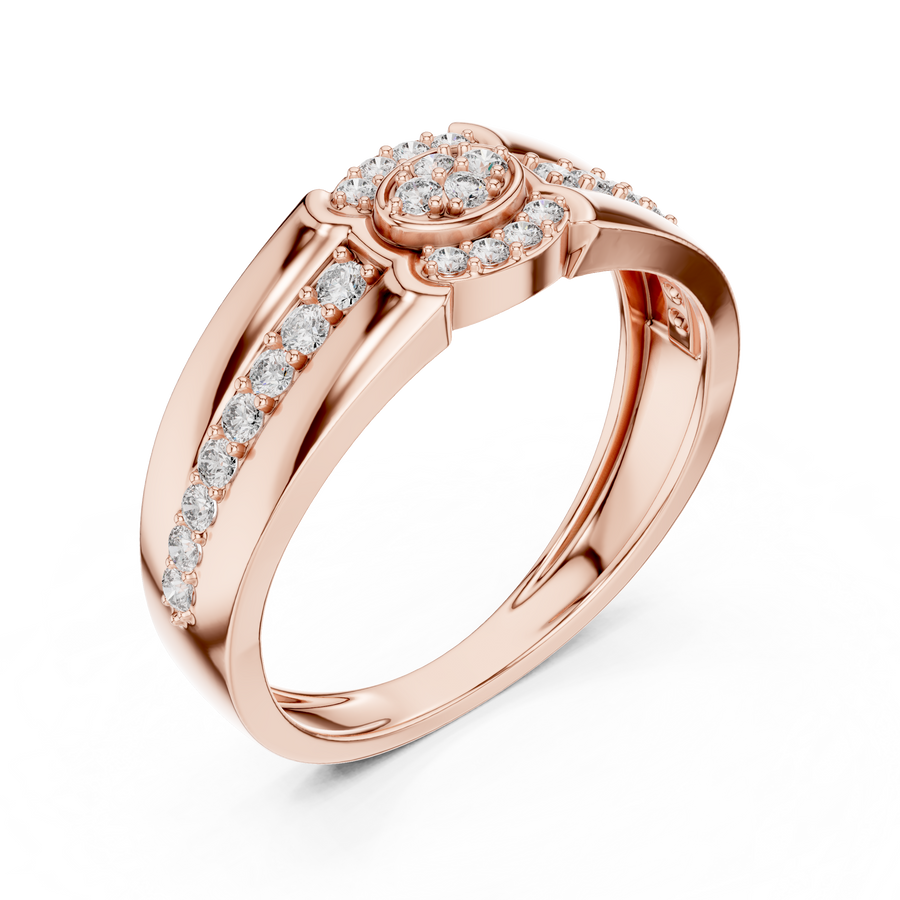 Virellienne Floral Cluster Pavé Diamond Ring