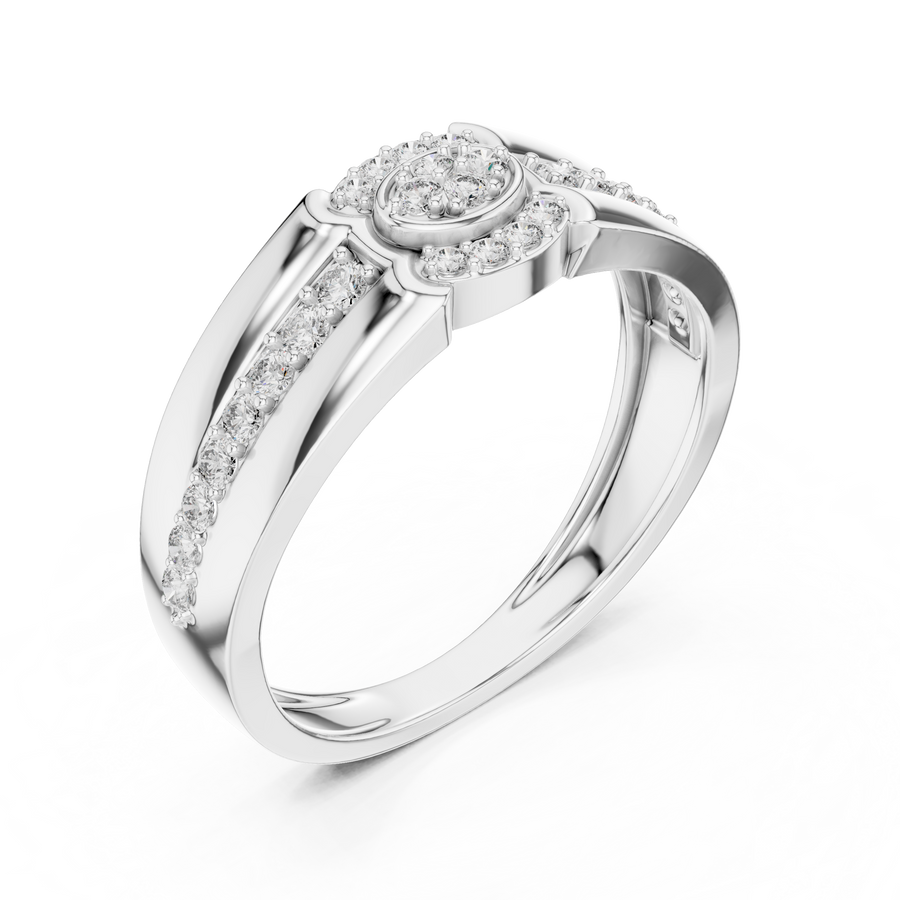Virellienne Floral Cluster Pavé Diamond Ring