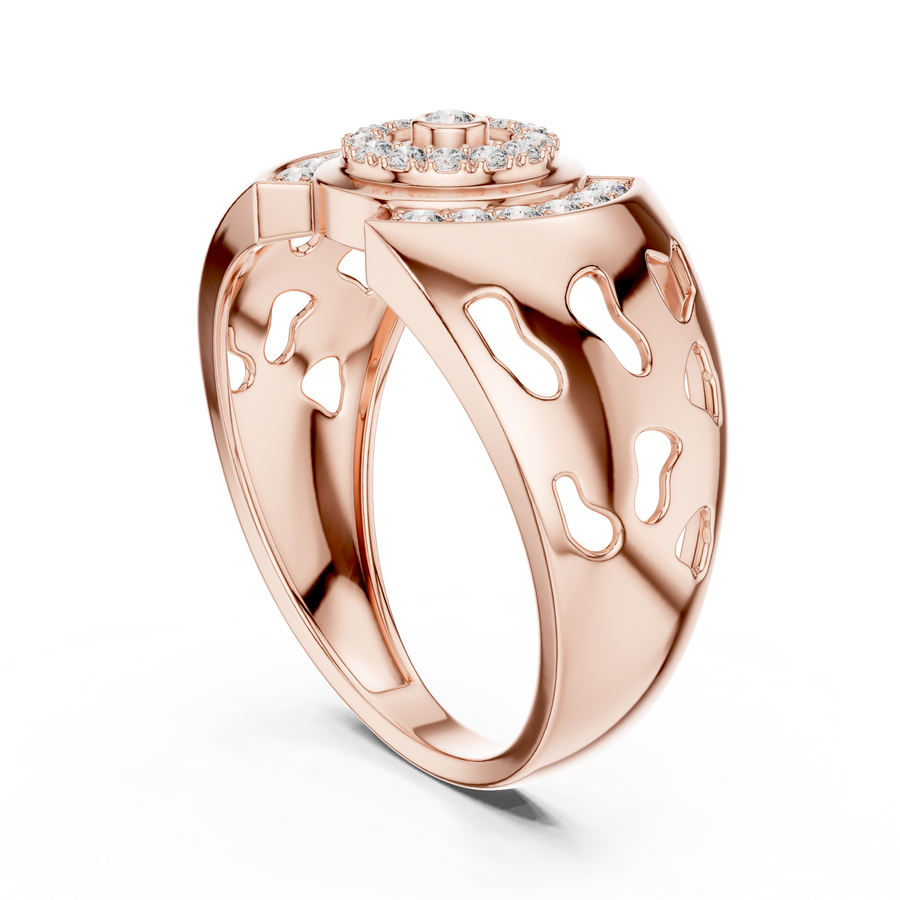 Aurellisse Halo Motif Pavé Diamond Ring