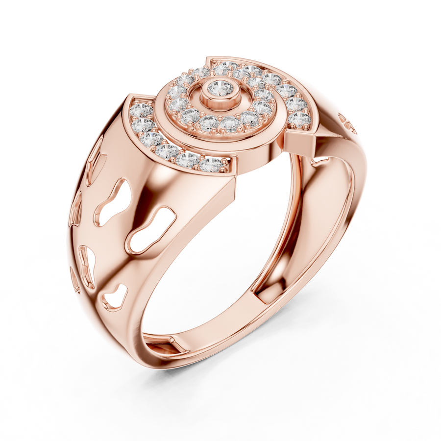 Aurellisse Halo Motif Pavé Diamond Ring