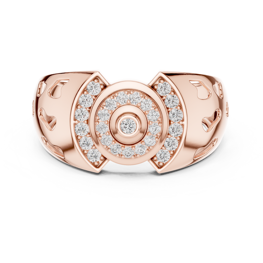 Aurellisse Halo Motif Pavé Diamond Ring