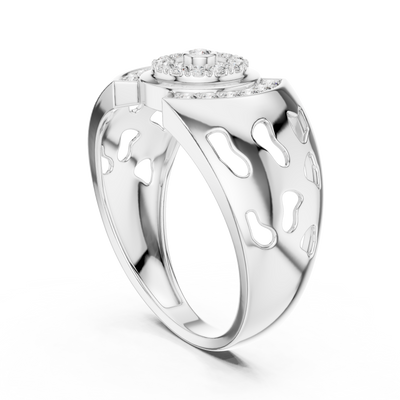 Aurellisse Halo Motif Pavé Diamond Ring