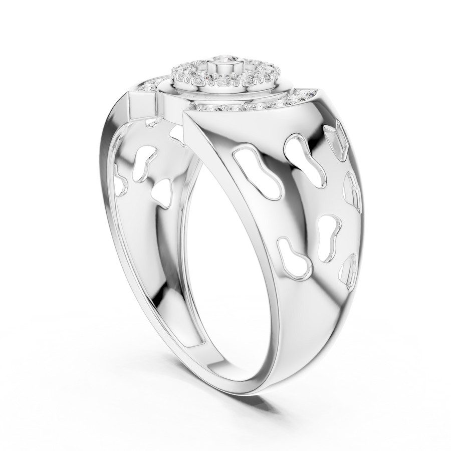 Aurellisse Halo Motif Pavé Diamond Ring