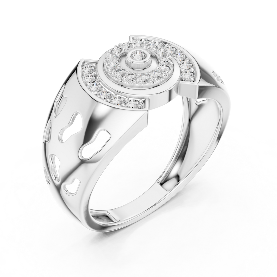 Aurellisse Halo Motif Pavé Diamond Ring