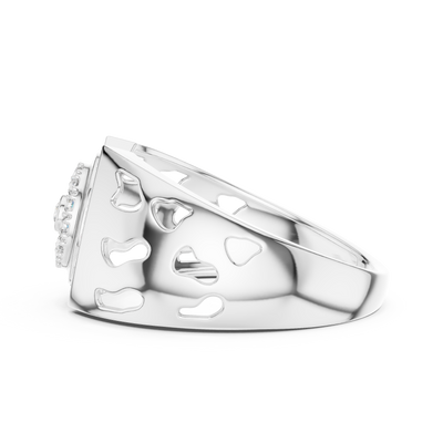 Aurellisse Halo Motif Pavé Diamond Ring