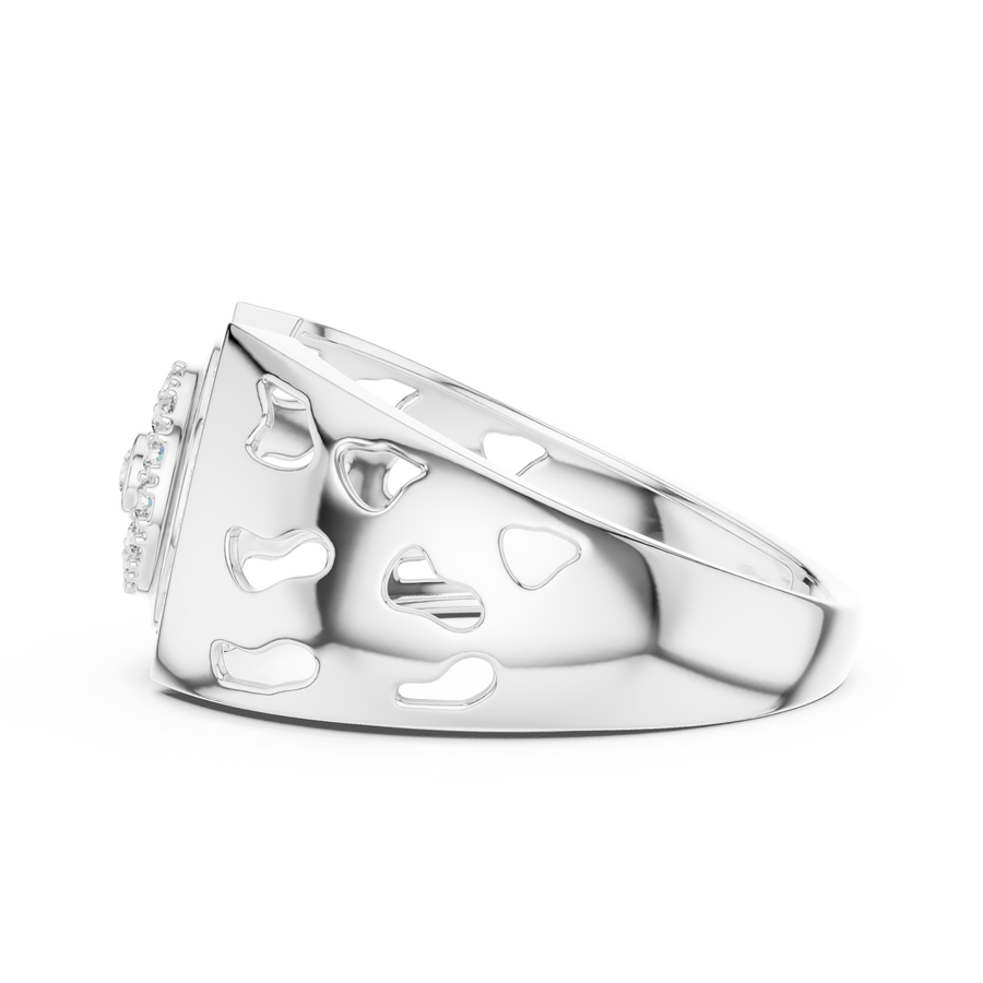 Aurellisse Halo Motif Pavé Diamond Ring