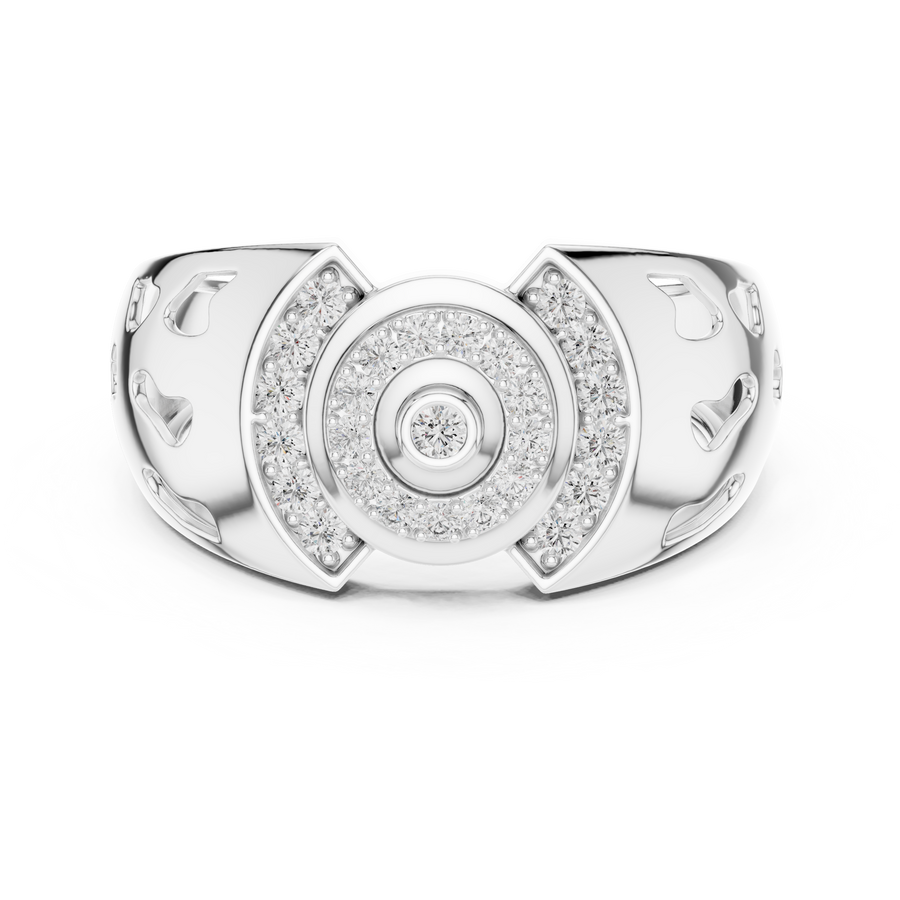 Aurellisse Halo Motif Pavé Diamond Ring