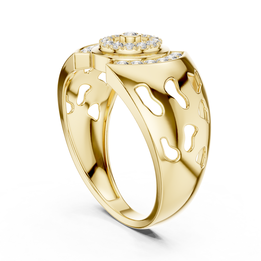 Aurellisse Halo Motif Pavé Diamond Ring