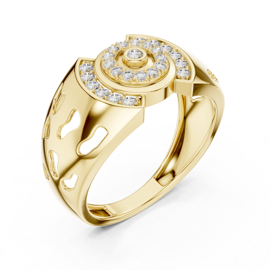 Aurellisse Halo Motif Pavé Diamond Ring