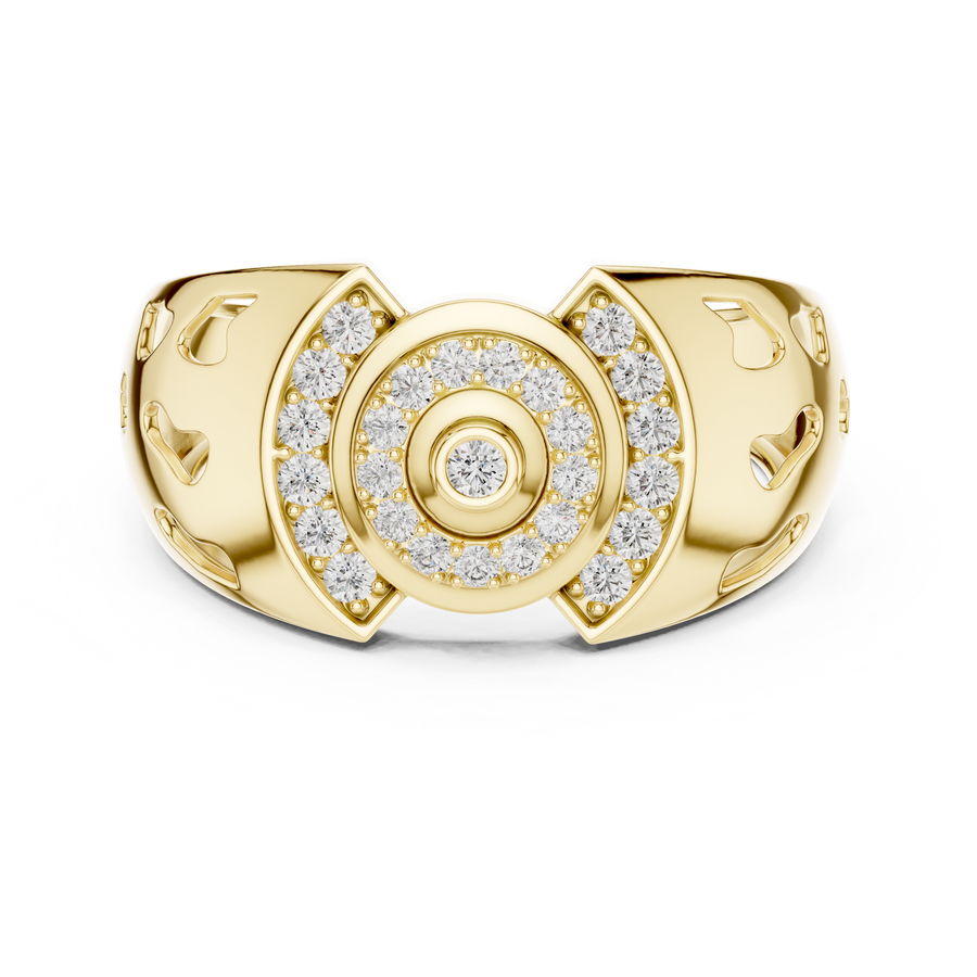 Aurellisse Halo Motif Pavé Diamond Ring