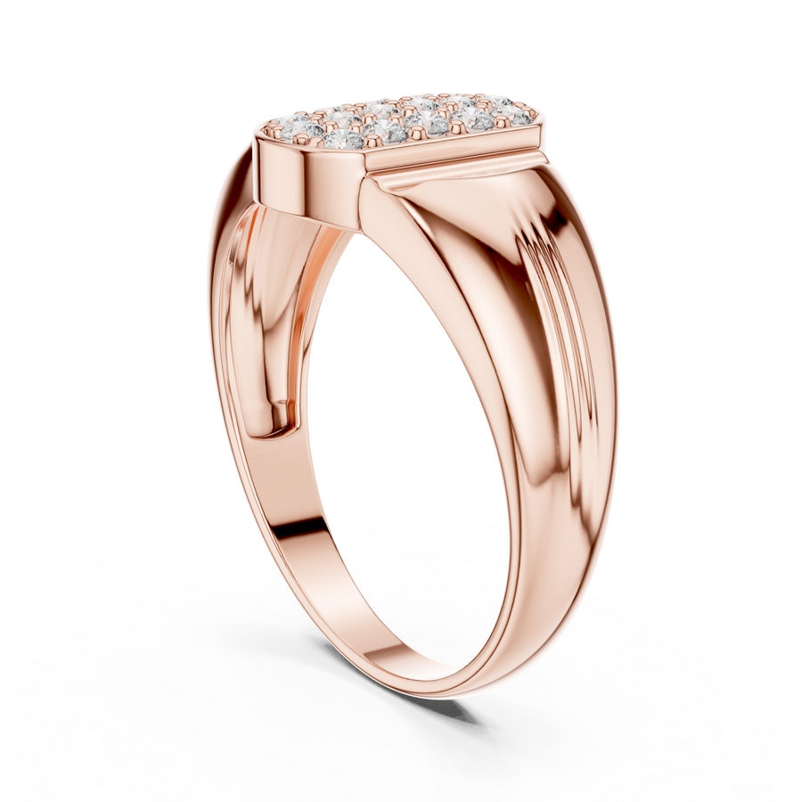 Celestienne Column Pavé  Diamond Ring
