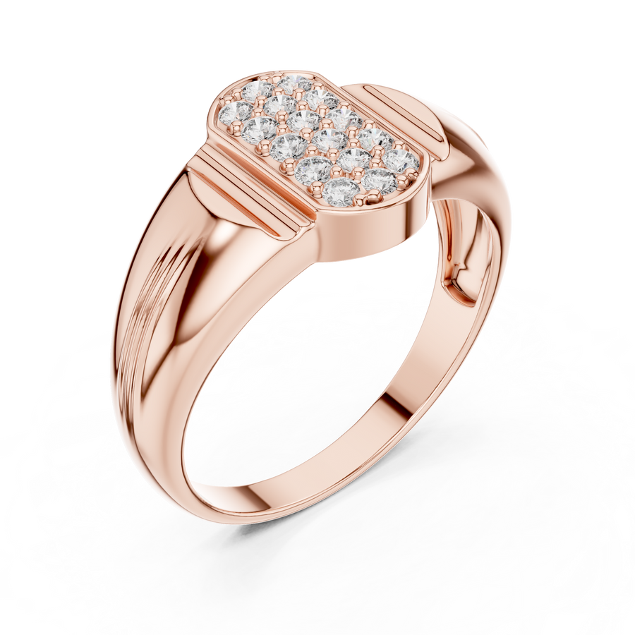 Celestienne Column Pavé  Diamond Ring