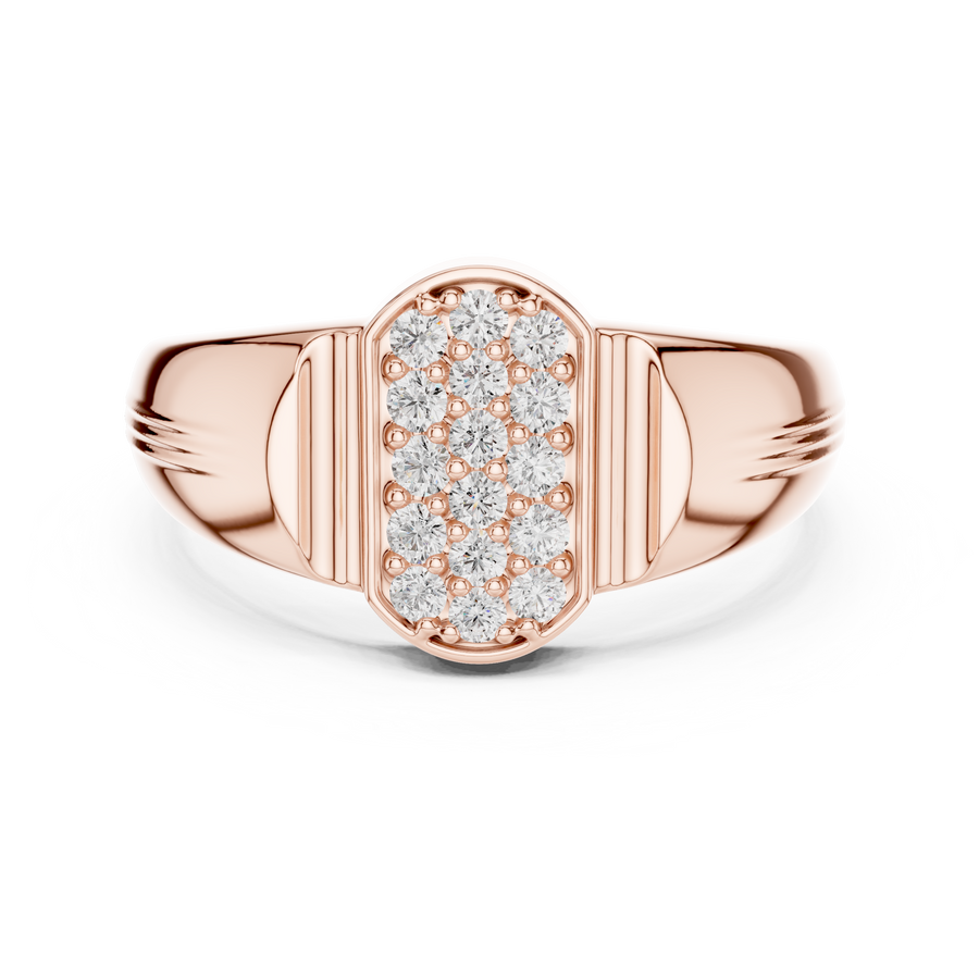 Celestienne Column Pavé  Diamond Ring