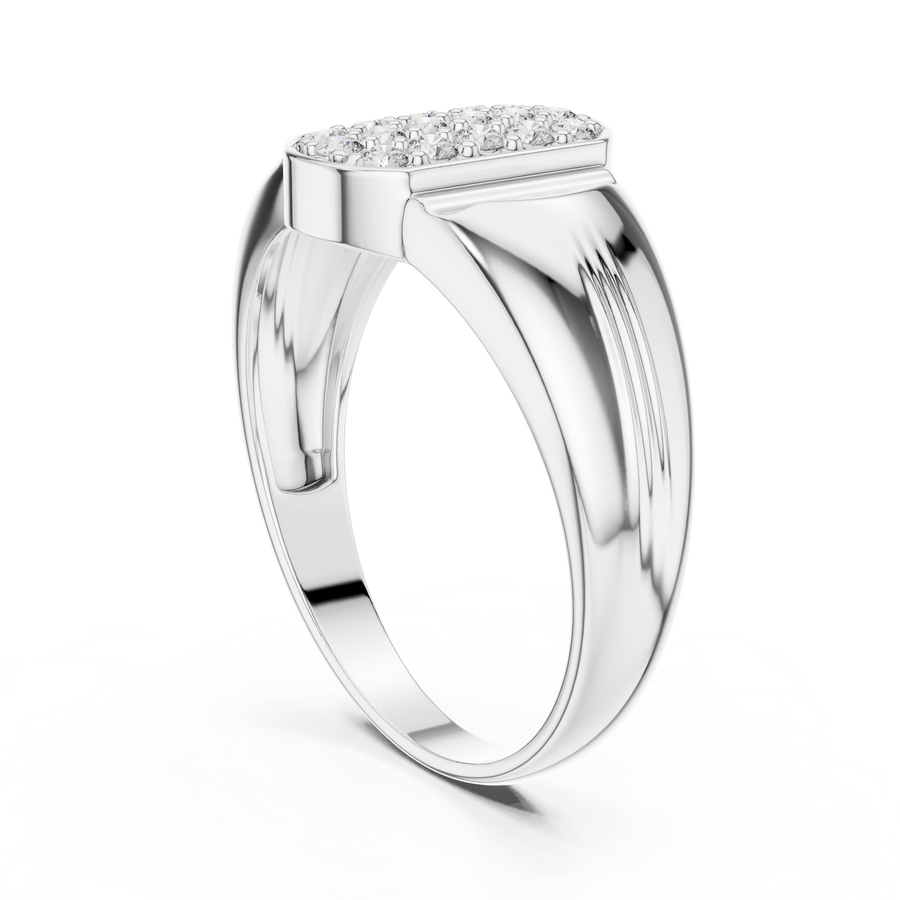 Celestienne Column Pavé  Diamond Ring