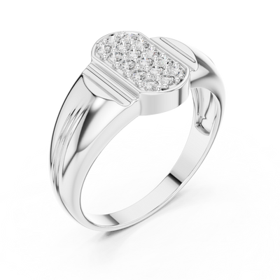 Celestienne Column Pavé  Diamond Ring