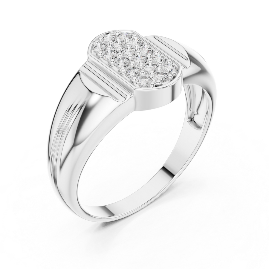 Celestienne Column Pavé  Diamond Ring