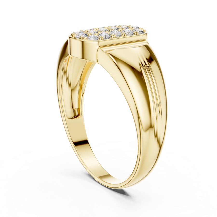 Celestienne Column Pavé  Diamond Ring
