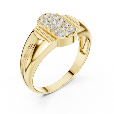 Celestienne Column Pavé  Diamond Ring