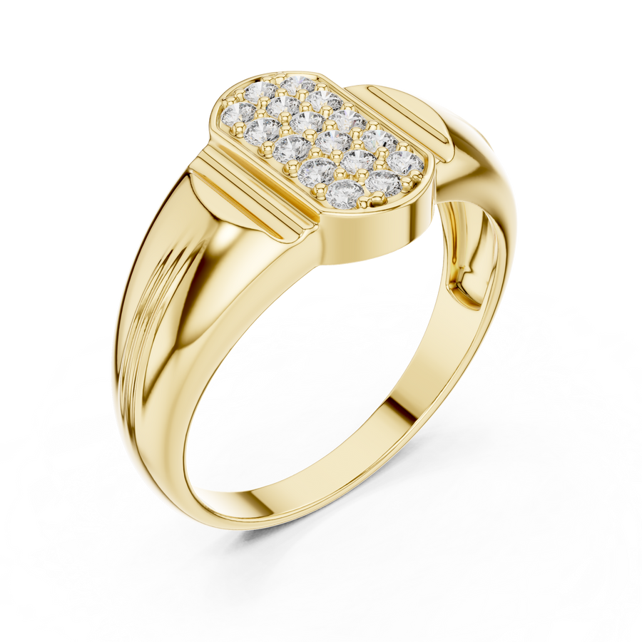 Celestienne Column Pavé  Diamond Ring