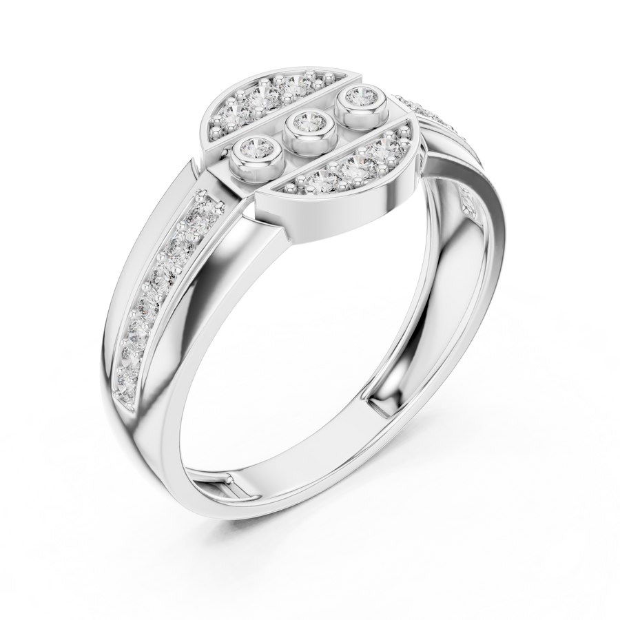 Seravienne Trio Halo Pavé  Diamond Ring