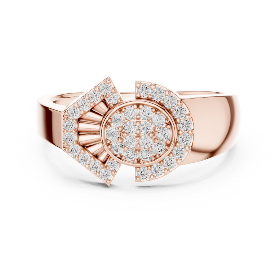 Avelisse Twin Arc Halo Pavé  Diamond Ring