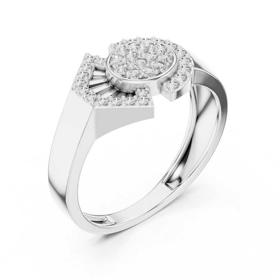 Avelisse Twin Arc Halo Pavé  Diamond Ring