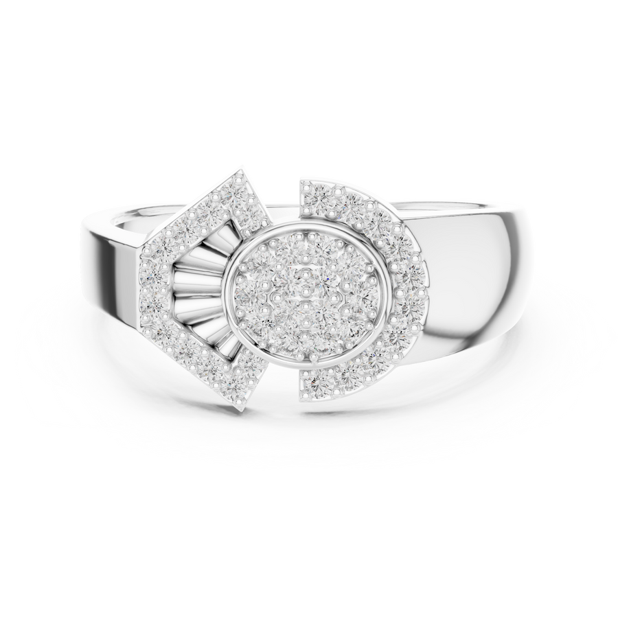 Avelisse Twin Arc Halo Pavé  Diamond Ring