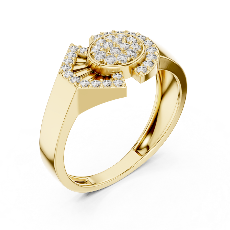 Avelisse Twin Arc Halo Pavé  Diamond Ring